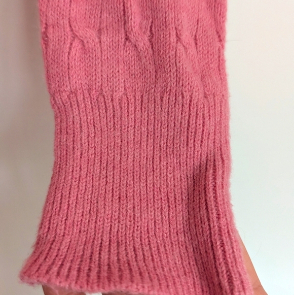 Talbots Petites Cable Knit Light Pink Buttons Large - Picture 4 of 5